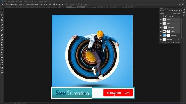 Circular Stretch Effect | Pixel Stretch Effect in Photoshop cc 2019 Tutorial by See this Creation смотреть онлайн