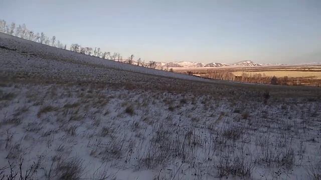 Ветер Хакас выдувает снег в степи, птички поют, солнышко светит??☀️❤️ смотреть онлайн
