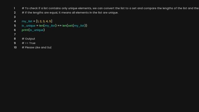 Check if a list contains only unique elements смотреть онлайн