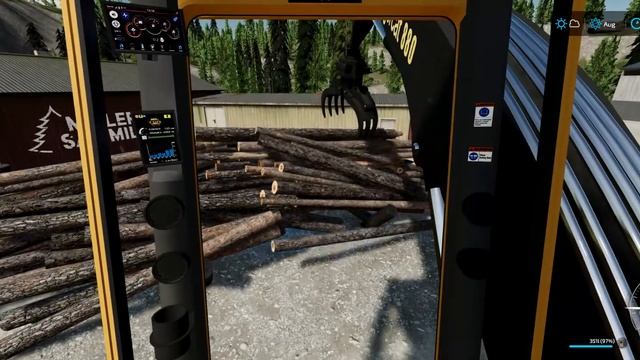 Farming Simulator 22: unloading and selling logs using FDR's new Logging equipment смотреть онлайн