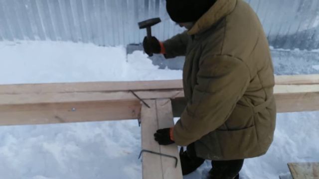 Скобы по обвязки. Ессентуки. Пристройка из сип панелей. смотреть онлайн