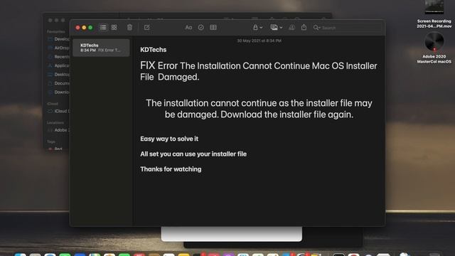 FIX Error The Installation Cannot Continue Mac OS Installer File  Damaged