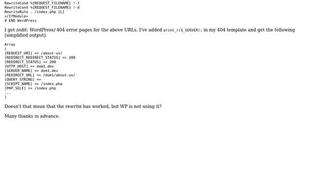 Wordpress: WP is ignoring .htaccess rewritten URL смотреть онлайн