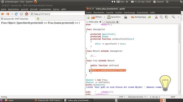 OOP Vererbung - (PHP 1-025) смотреть онлайн