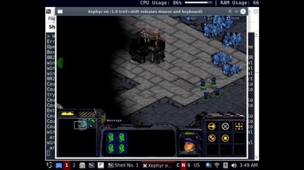 StarCraft on PlayStation Classic (Win98/Linux/Box86/Wine)