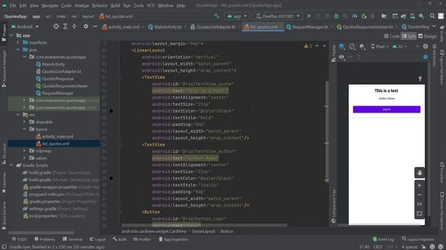 Make a Quotes App with Kotlin | API | Full Tutorial For Beginners смотреть онлайн