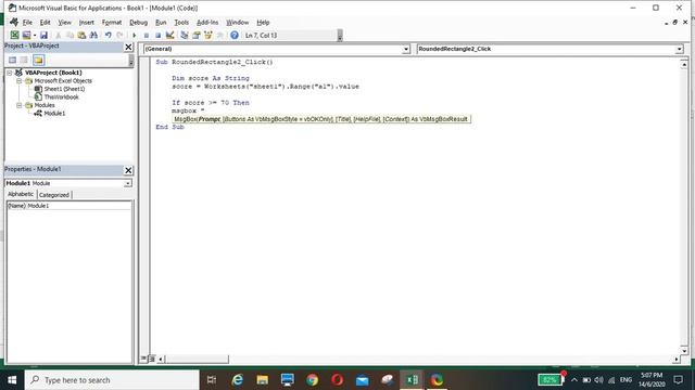 Message Box in Excel VBA смотреть онлайн