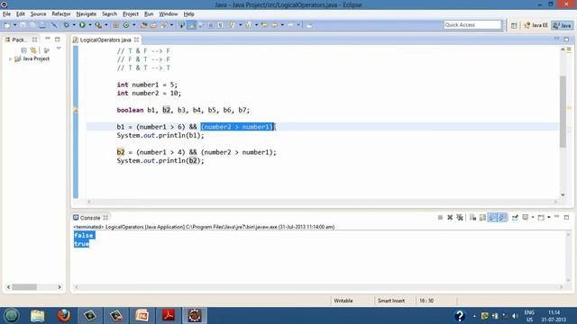 Logical Operators in Java смотреть онлайн