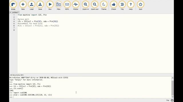 ❤️ Программирование в Mu на MicroPython. OLED + M5Stack ATOM