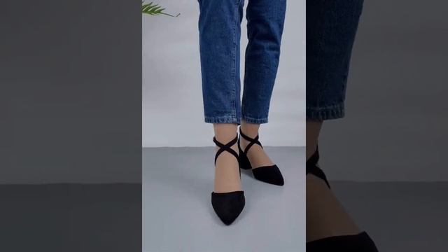 Туфли Материал эко замша Цвет черный смотреть онлайн