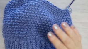 Просто шапка спицами на осень и весну. Подробный МК