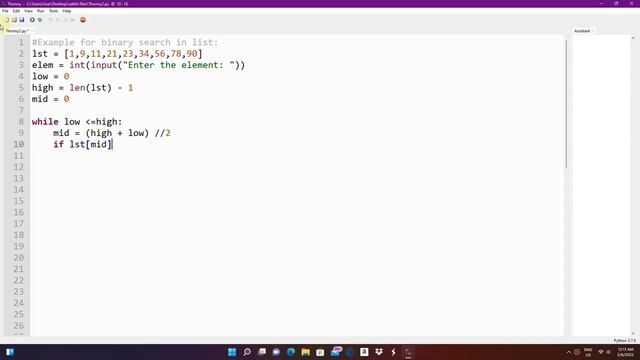Python program using Binary Search Technique | List смотреть онлайн