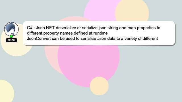 C# : Json.NET deserialize or serialize json string and map properties to different property names d смотреть онлайн