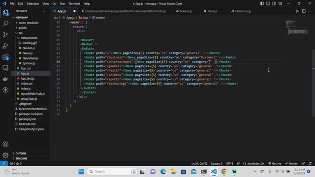 2023 | Ultimate React JS Course | Fetching News category wise in NewsApi React App смотреть онлайн
