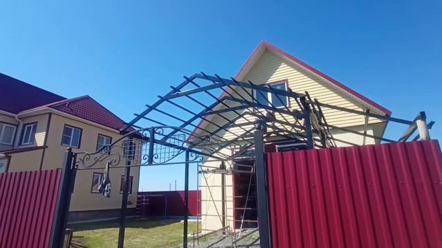 Двухскатный металлический навес #7 смотреть онлайн