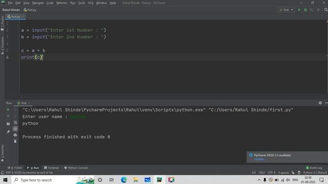 Lecture 7 (Python) Taking User Input In Python | input() Function | смотреть онлайн
