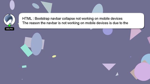 HTML : Bootstrap navbar collapse not working on mobile devices смотреть онлайн