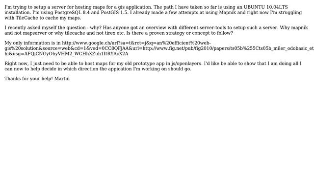 GIS: Which Opensource products to use for Maprendering/Hosting? смотреть онлайн