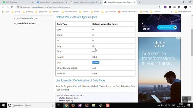 Default Values in Java смотреть онлайн
