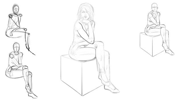 How to Draw A Woman Sitting Down - Step by Step смотреть онлайн