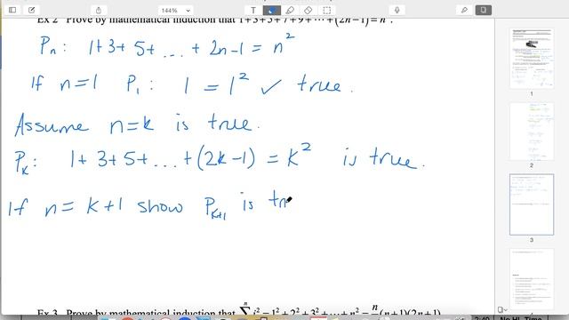 05.07 Ex2 Prove sum of first n odd numbers is n^2 by induction смотреть онлайн
