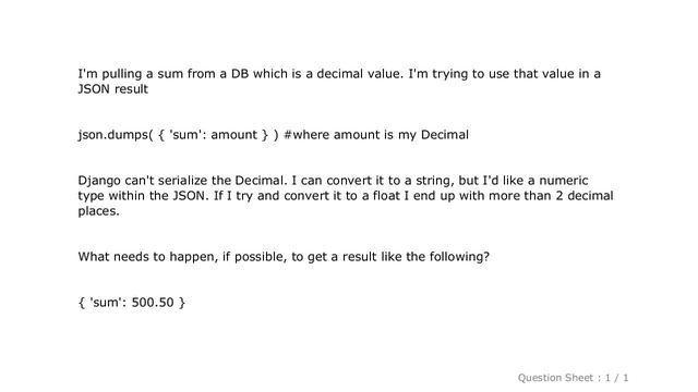 Django : Decimal to JSON смотреть онлайн