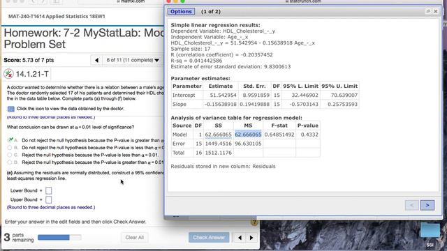 Linear Regression with StatCrunch part II смотреть онлайн