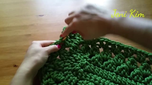 Овальный ковер крючком из шнура  5 ряд