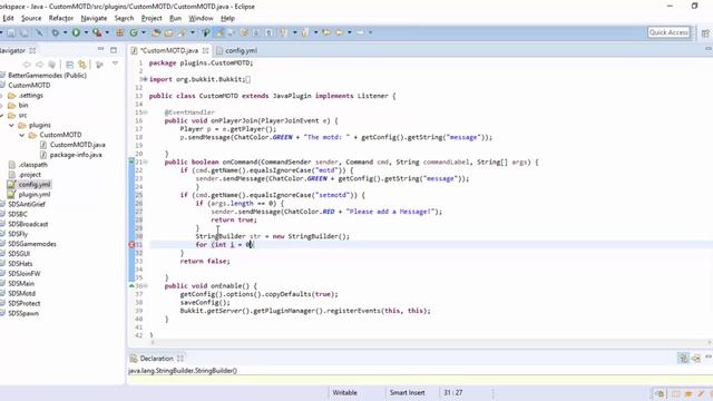 Bukkit Plugin Speed-coding #1 [MOTD With Config] смотреть онлайн