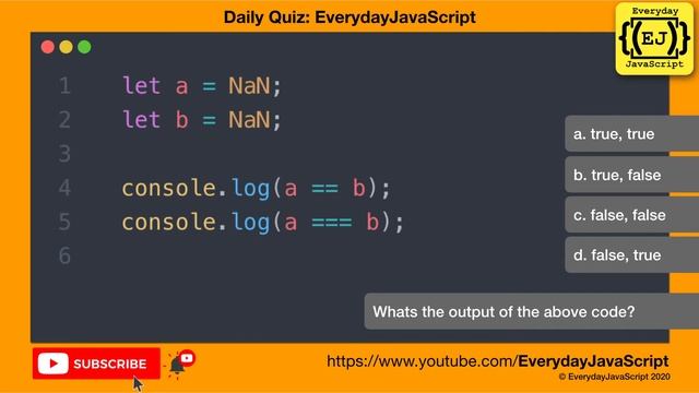 #DailyQuiz - Question 8 | Everyday JavaScript | JavaScript NaN смотреть онлайн