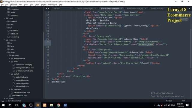 Create Submenu | Laravel ecommerce Bangla Tutorial - 4 смотреть онлайн