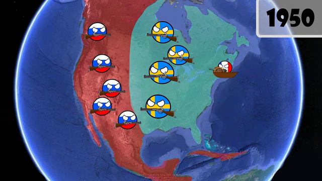 Alternative History Of North America Using Google Earth (1600-2023) Countryballs
