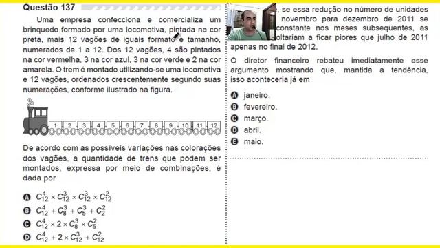 Questão 136 e 137 ENEM 2019 | Análise Combinatória MATEMÁTICA e regra de três смотреть онлайн