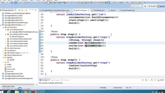 108.Spring Boot batch tasklet example смотреть онлайн