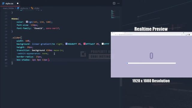 Custom Simple Range Slider with Value using Javascript Tutorial смотреть онлайн