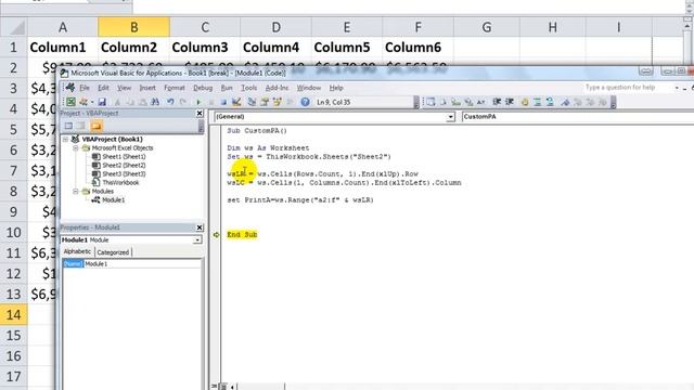 Excel VBA Tips n Tricks 33 Custom Print Area смотреть онлайн