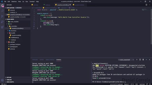 #MERN 05 - [CREATE] - Cadastro NodeJS Com MongoDB