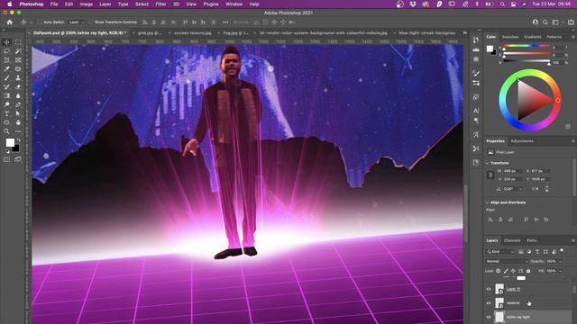 How to make Retro Art in Photoshop | Making Daft Punk Tribute Poster | Synthwave 80's Vibes смотреть онлайн