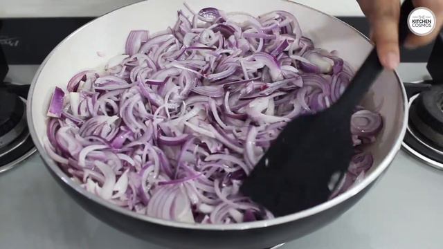 [NO MUSIC] Vegan Caramelised Onion Jam Spread - 5 Ingredients | प्याज का जैम | The Kitchen Cosmos смотреть онлайн