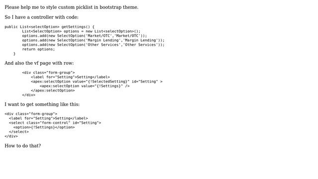 Salesforce: Style apex select option in Bootstrap theme смотреть онлайн
