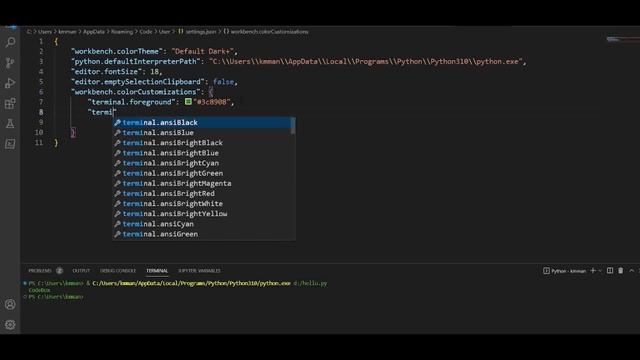 Customize the Colors of the Terminal Window | Visual Studio Code #vscode #video #coding смотреть онлайн