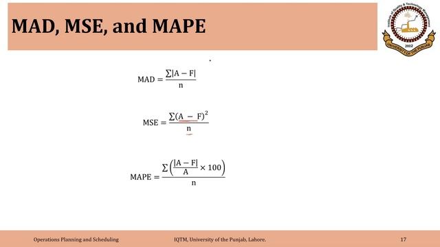 01_01_P2 Measures of Forecast Error: MAD, MSE, MAPE смотреть онлайн