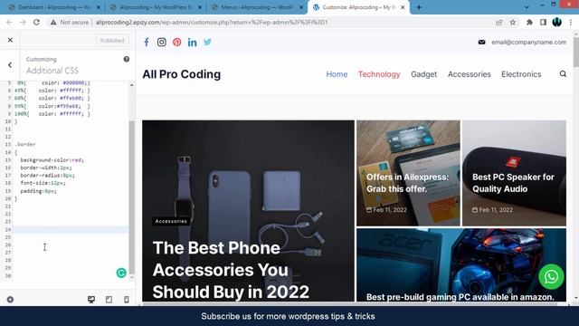 How to change menu color in WordPress website | Change menu text color in WordPress | Without plugi смотреть онлайн
