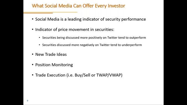 An Uncorrelated Source of Predictive Data with Social Market Analytics смотреть онлайн