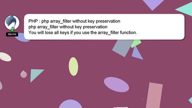 PHP : php array_filter without key preservation смотреть онлайн