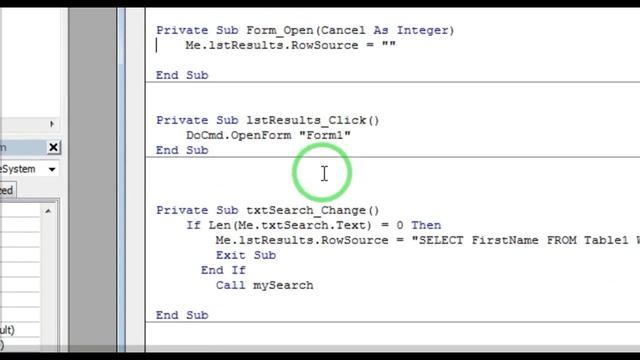 Google like search box in access VBA смотреть онлайн
