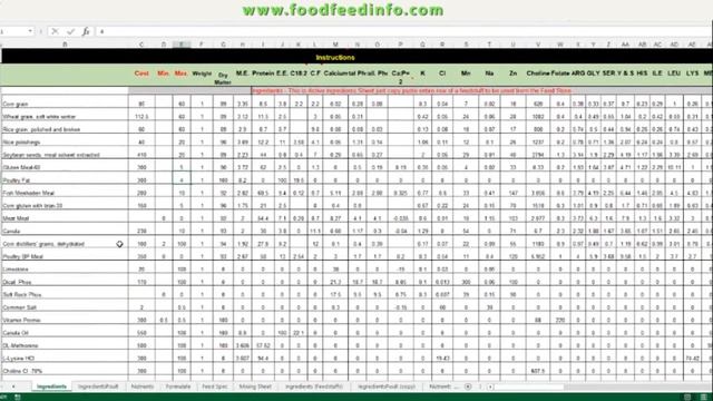Poultry Feed Formulation by Excel Solver Sheet-Old смотреть онлайн