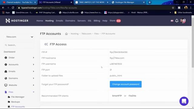 How to Create FTP Client Server Account on Hostinger 2020 | Mange FTP account on Hostinger.in смотреть онлайн