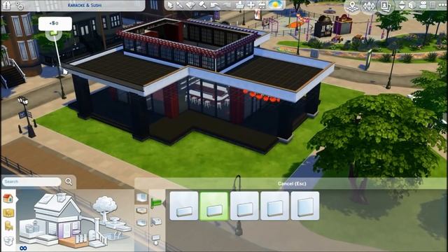 SUSHI & KARAOKE BAR - Sims 4 | House Build смотреть онлайн