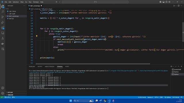 2023 Nesne Yönelimli Programlama Dersi 1.Laboratuvar Çalışması: Temel Seviye 1 (Python) смотреть онлайн